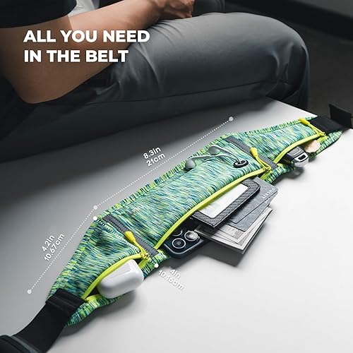 Miniatura 3 de VULKIT Cinturón delgado para correr para mujeres y hombres, soporte para teléfono celular para correr, riñonera de entrenamiento, bolsa de correr,