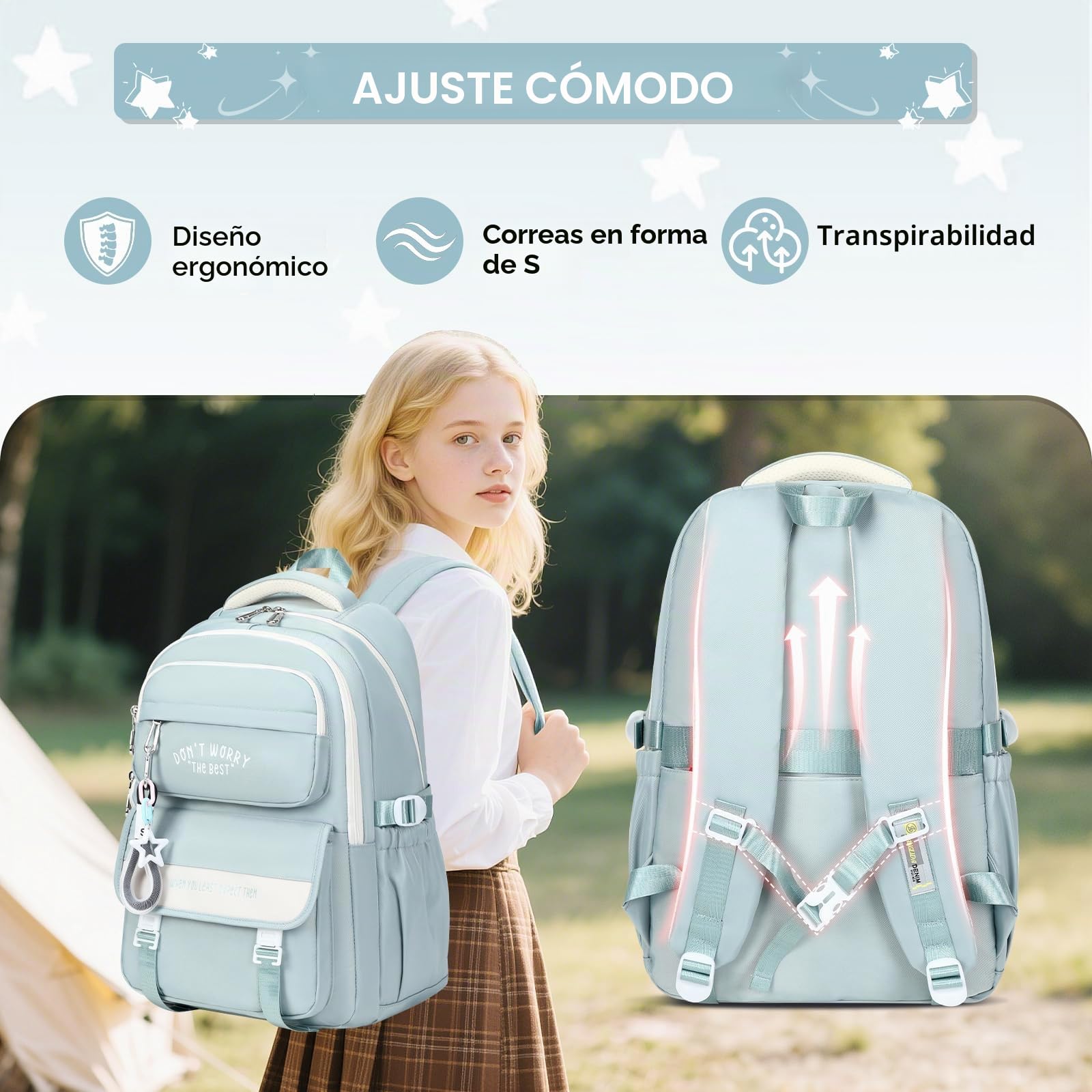 Tanou Mochila Escolar para Adolescentes Niñas, Mochilas Grande Instituto