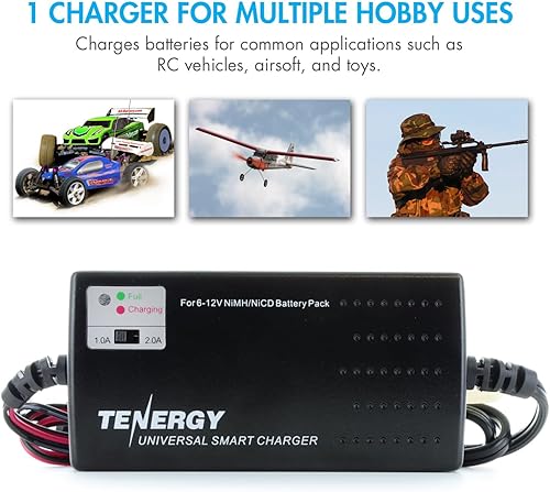Miniatura 15 de Tenergy paquete de batería mariposa NiMH recargable de 9.6 V, 1600 mAh con mini conector tamiya para pistolas de aire comprimido