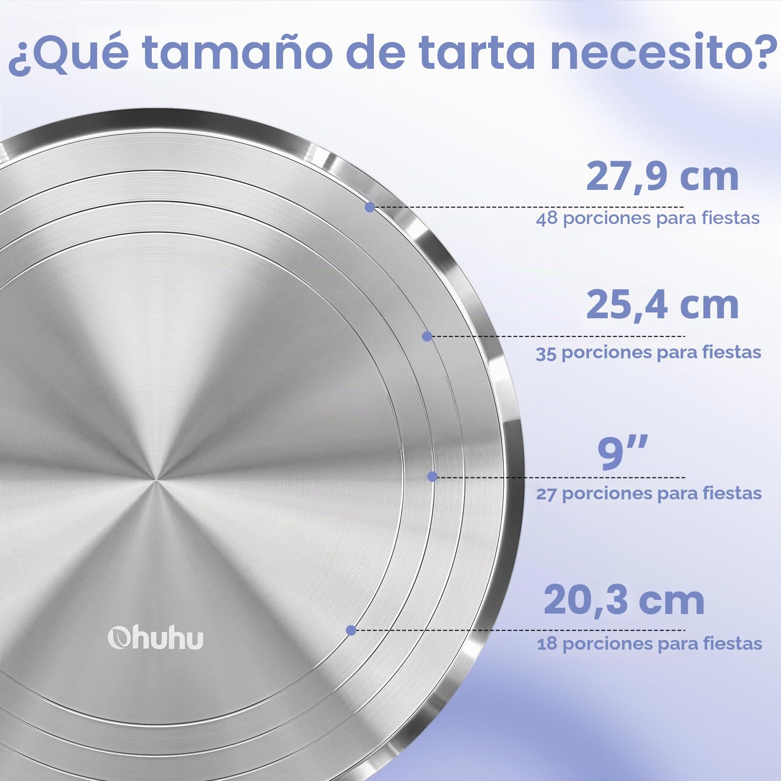 Ohuhu Plato Giratorio para Tartas, 12 Pulgadas Bandejas para Tartas Aleación de Aluminio para Hornear, Decorar Pasteles, Gran Regalo para Mujeres
