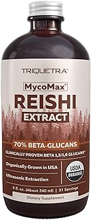 Organic Reishi Mushroom Extract - 70% Beta Glucans - Highest Active Nutrient Levels, Max Potency Cordyceps Tincuture, US Grown + Ultrasonic Extraction - Energy, Immunity, Sleep and Stress - 8 oz.