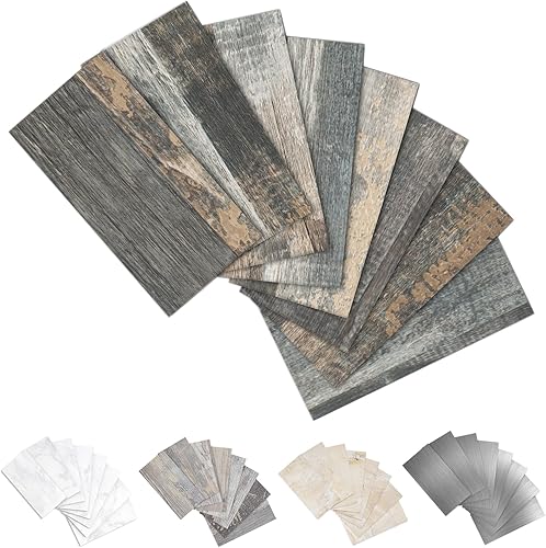 Miniatura 1 de Yipscazo Azulejo de pared compuesto de PVC 3D de 3 x 6 pulgadas para despegar y pegar, para cocina, baño, lavandería, chimenea (gris claro, 100