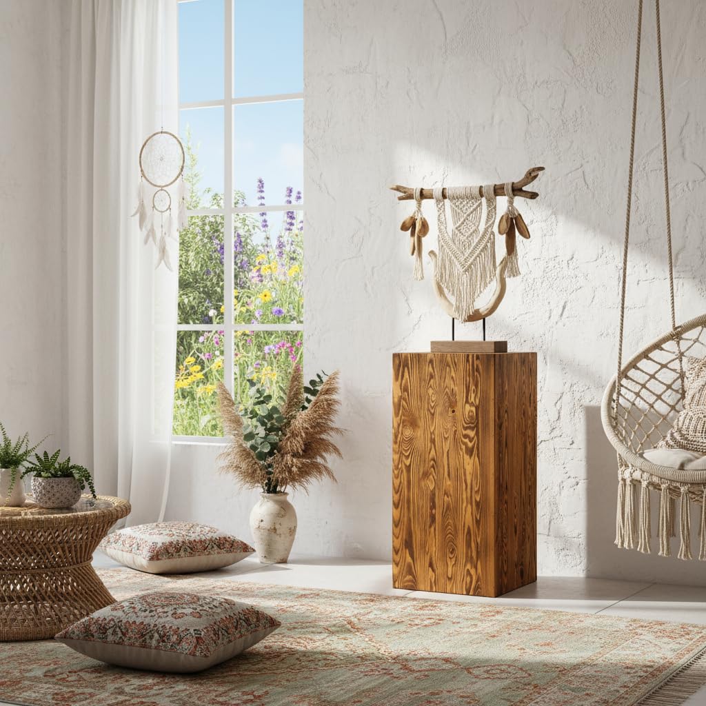 Colonne Décorative MDF 40x40x40 Cm - Socle Pour Plantes Et Décorations Design Moderne