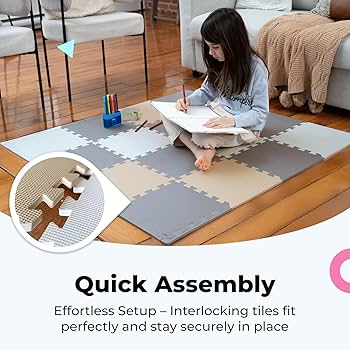 Amazon.com: MioTetto Foam Floor Tiles for Kids - Non-Toxic