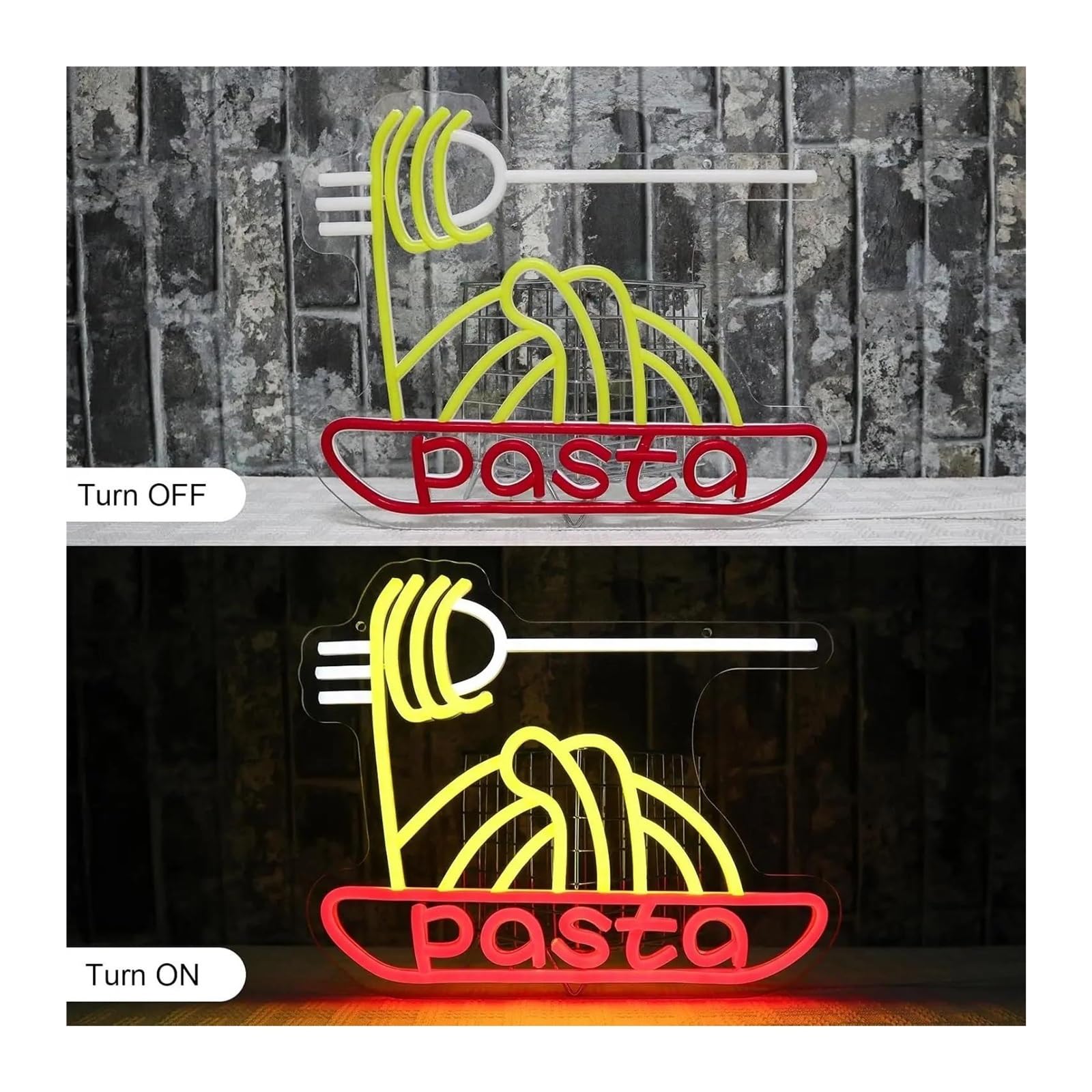 Scritta luminosa Insegna Al Neon Pasta, Decorazione Da Parete, Lampade A USB Per Cucina, Ristorante, Ristorante, Festa, Negozio Per Famiglie 35cmх28cm