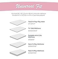 Vista 2 de Las sábanas bajeras de colchón 100% algodón orgánico se ajustan y son compatibles con Graco Pack n Play, Babyletto, Pamo Babe, Baby Trend y muchos