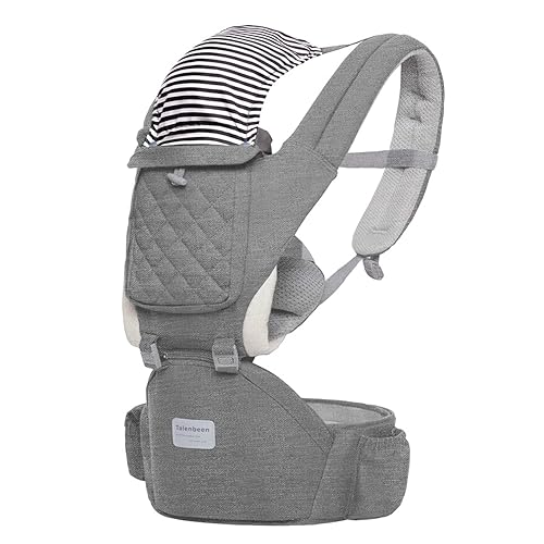 Miniatura 13 de Portabebés 6 en 1 para recién nacidos a niños pequeños, portabebés con asiento de cadera soporte lumbar de 7 a 41 libras, portabebés suave para T