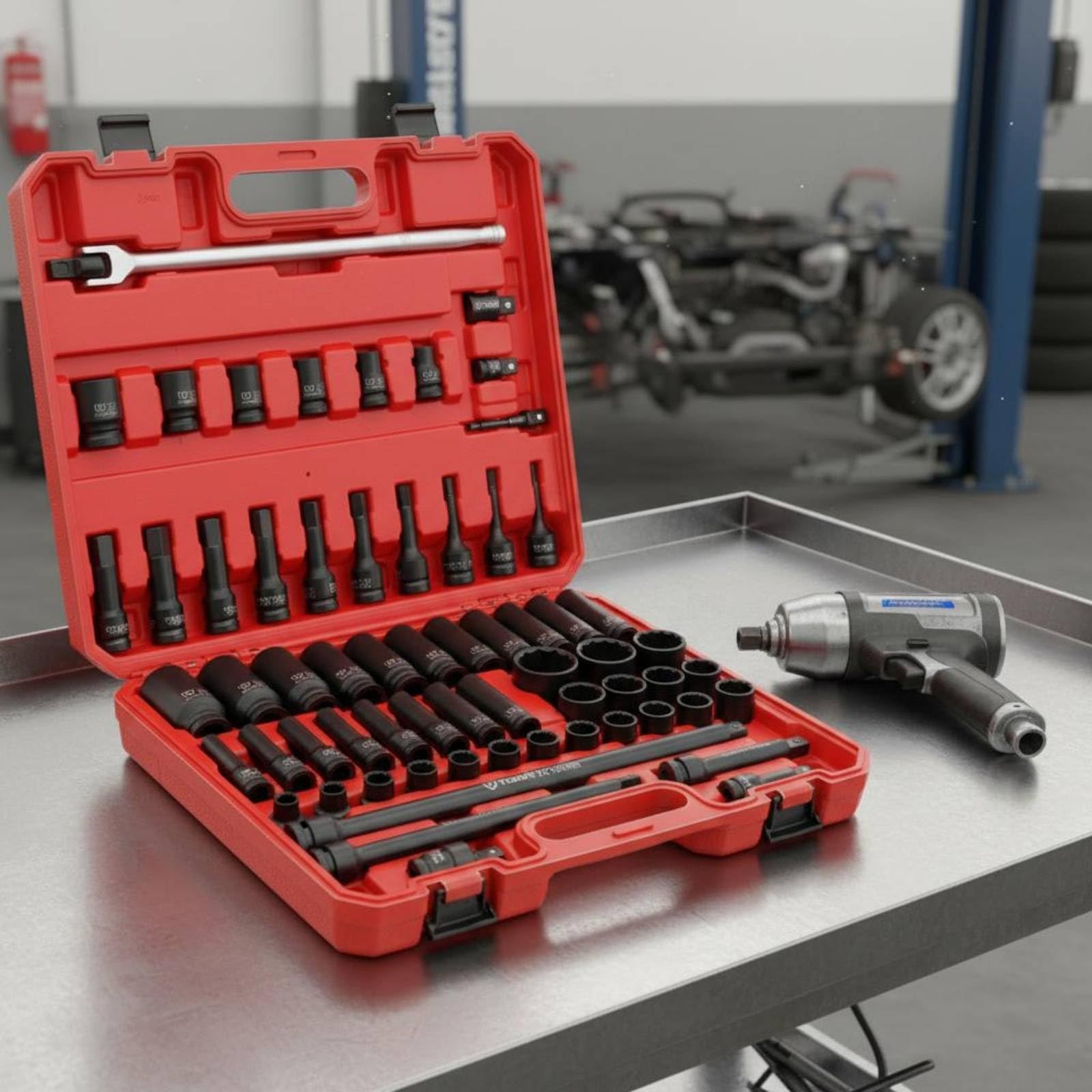 63 Pieces Kit Bussole 63 Pezzi Giunto Universale Set Bussole 1/2 Pollice Adattatori Attrezzi, Set Di Bussole Esagonali Da 63 Pezzi Per Avvitatore Ad Impatto