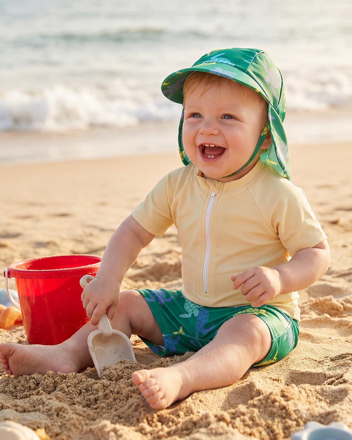 WYTbaby Vêtement UV bébé garçon Maillot de bain deux pièces à manches courtes Maillot de bain Short de bain Vêtement de protection UV 3 mois à 3 ans