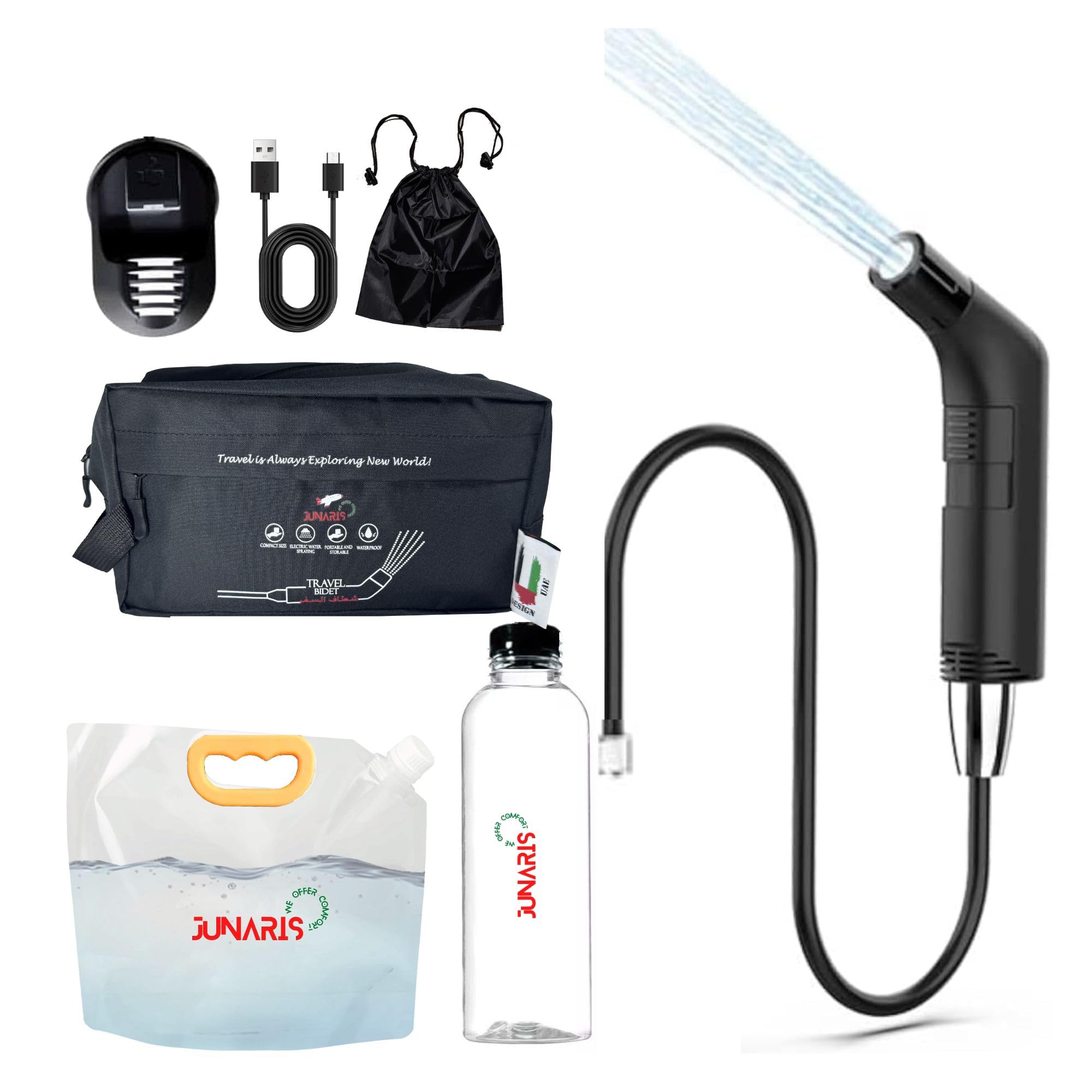 Junaris ポータブルビデ トラベルシャッタフ用 | ポータブルシャッタフ 充電式 トラベル キャンプ ビデ シャワースプレー shataf almusafir