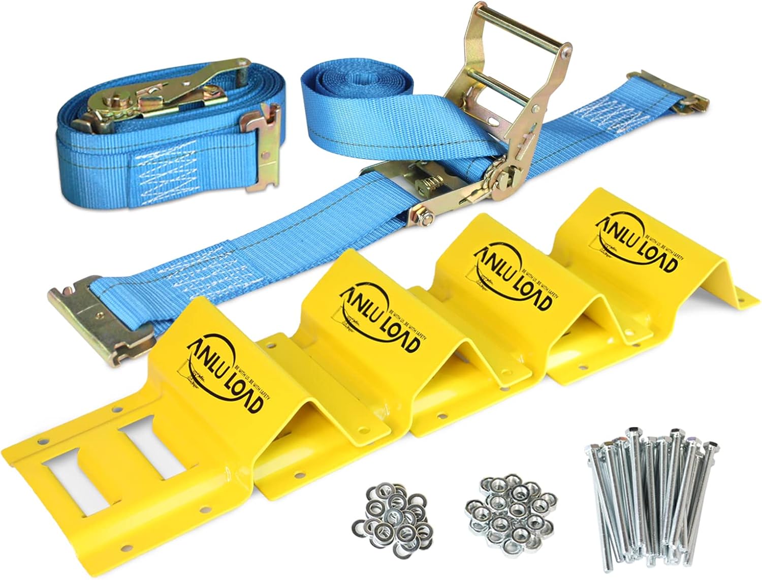 ANLU LOAD Wheel Chock Tie Down Kit,Wheel Tie Down Straps,E Track Tie Down System for Atv,Utv