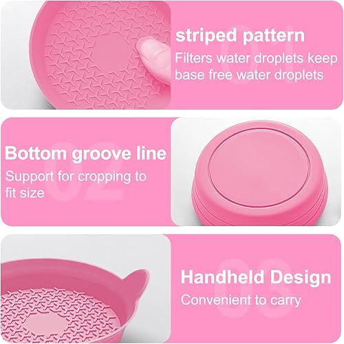 Miniatura 3 de Paquete de 4 posavasos de silicona para portavasos de automóvil, absorbentes y lavables, azul cielo, verde té, rosa, ajuste universal para la