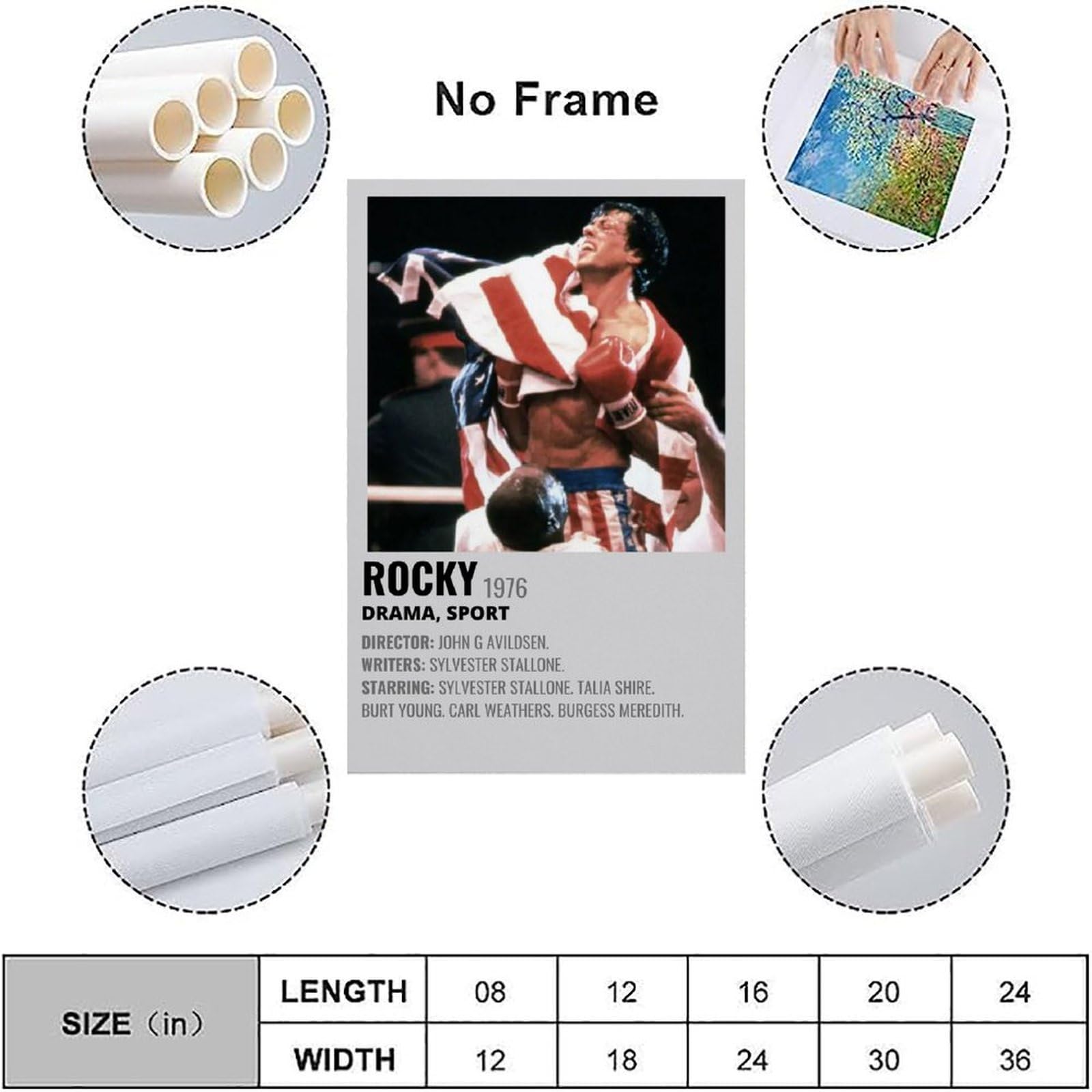 Rocky Balboa Poster Stijl Movie Poster Decoratief Schilderij Canvas Muurkunst Woonkamer Poster Slaapkamer Schilderij 30 x 45 cm