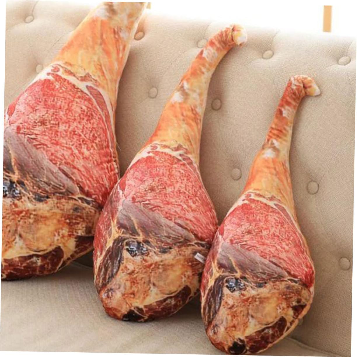 Stuffed Ham Plush Creative Ham Design Pillow for Sofa Decoration Comfortable Hugging Cushion Present for Fun and Relaxation
