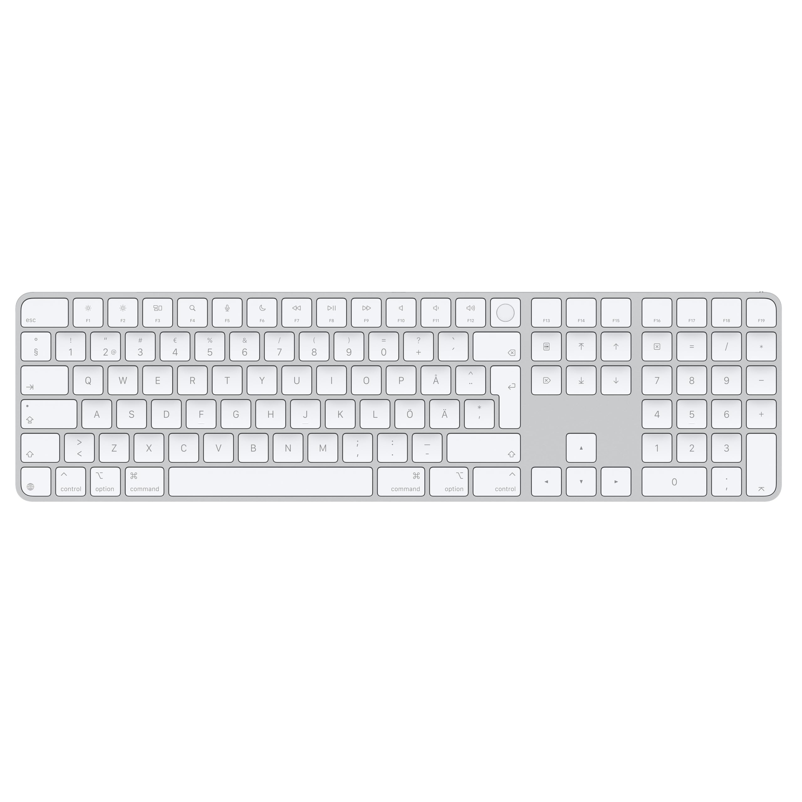 Apple Magic Keyboard mit Touch ID und Ziffernblock für Mac Modelle mit Apple Chip – Schwedisch – Weiße Tasten ​​​​​​​