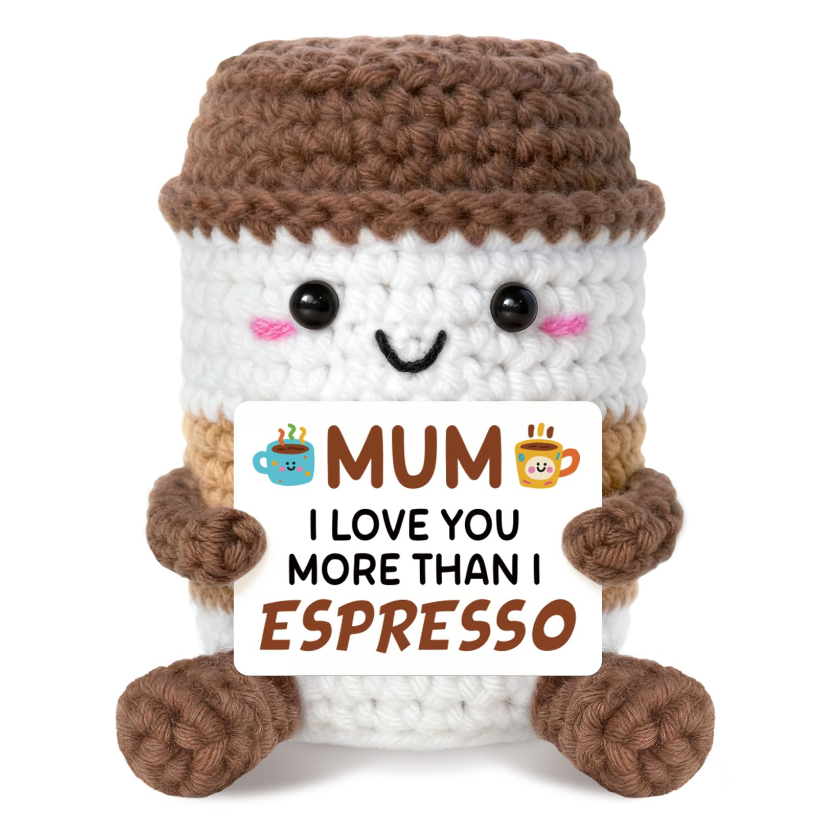 Mum Birthday Gifts - Handmade Coffee Cup Plaques with Sweet Message, “MUM – I Love You More than I ESPRESSO”, Mother’s Day Gift, Birthday Gifts for Mom from Daughter, Son, Idea Mother Present
