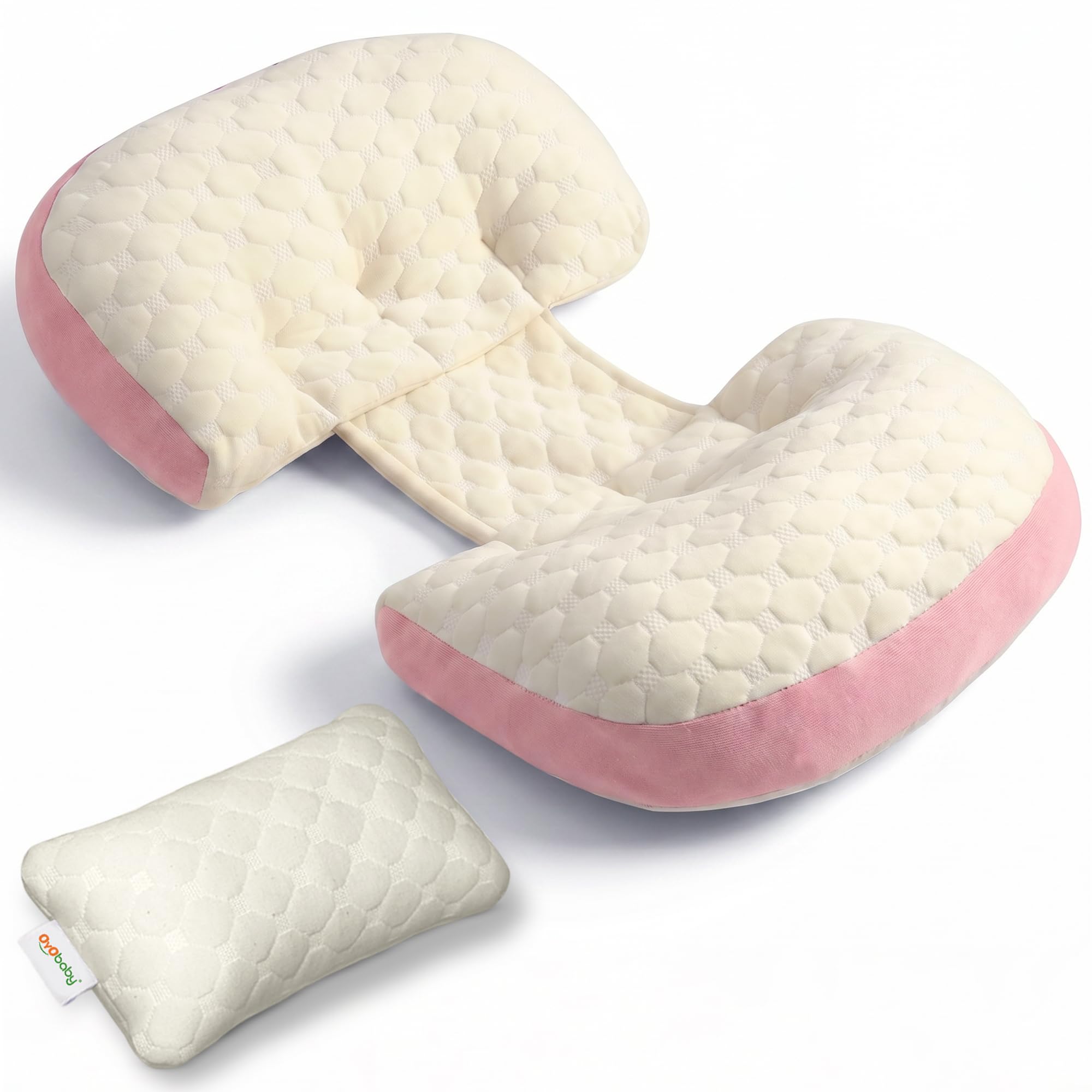 OYO BABY Pregnancy Pillow H-Shape Adjustable Maternity Pillow | Velcro-Fit Belly & Back Support for Side Sleeping | Relieves Waist, Hip & Back Pain | Compact Pregnancy Support Pillow for Comfort- Pink-image-18