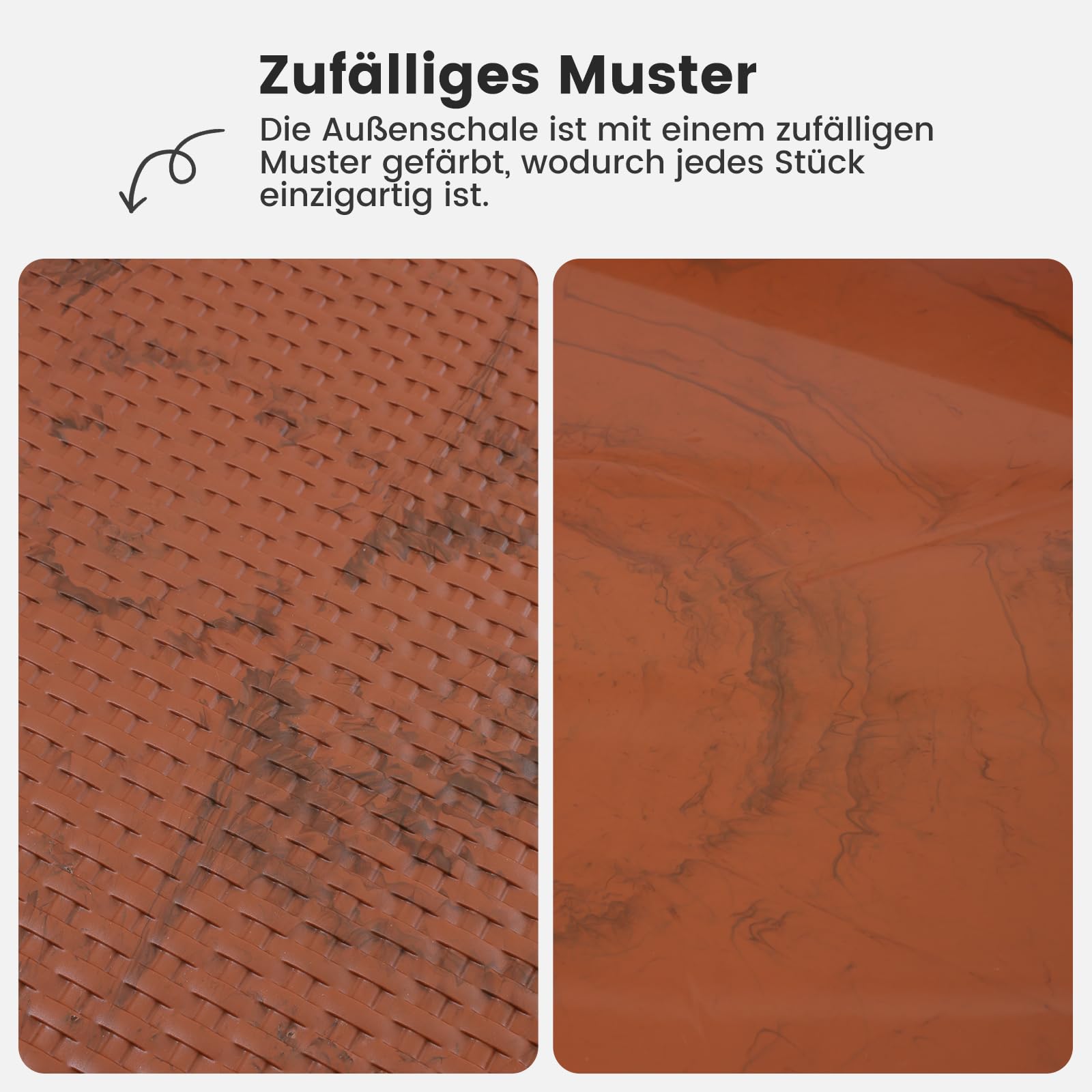 Gardner Pet Katzentoilette, 50x50x50 cm, Edelstahl Tablett, Rattan-Optik | Ausziehbares Edelstahl-Tablett, Für große Katzen, Aktivkohlefilterfunktion
