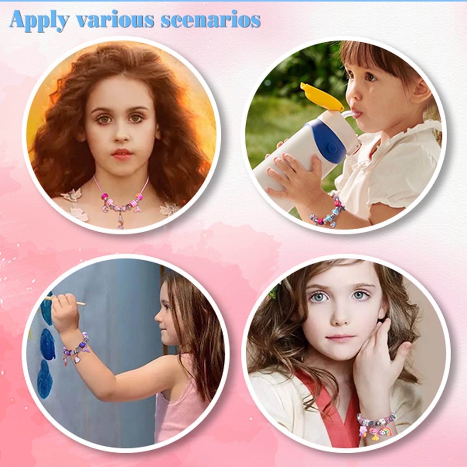 AIPRIDY Charm Bracelet Making Kit,Unicorn Mermaid Crafts Gifts Set Can Inspires Imagination and Creativity,Jewelry Making Kit Perfect Gifts for Girls 5-12 Years Old (84 Pieces) - Image 5