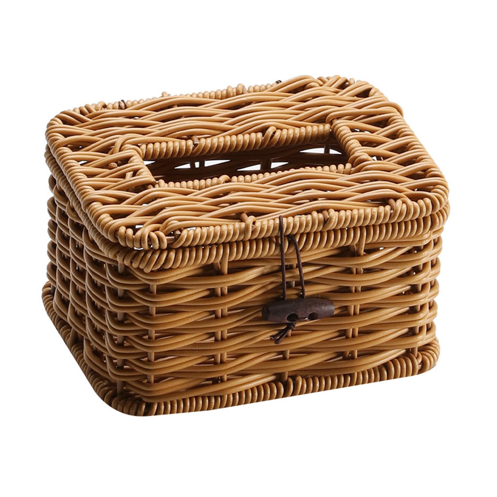 Stylish Imitation Rattan Woven Tissue Dispenser Decorative Rectangular Paper Towel Holder Box Covers for Woven Covers