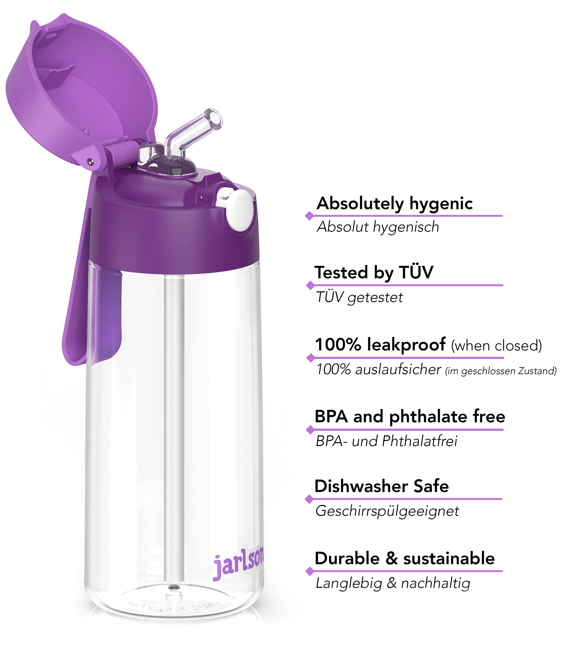 Jarlson - Gourde Enfant inox MALI - Bouteille Isotherme Enfant - Gourdes sans BPA - pour l'école, Les Sports et la Maternelle - 350ml