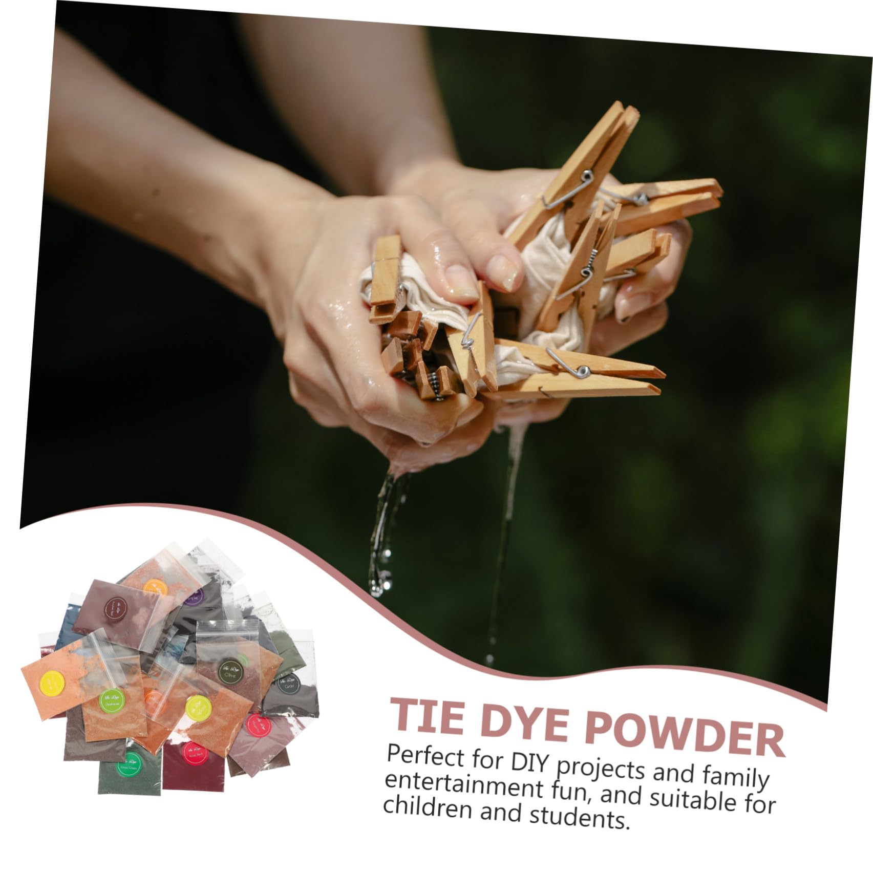 Kit di 32 Borse di Polvere per Tie Dye Colori Permanenti Ricchi, per Tessuti come Cuscini e Sciarpe, per Attività Creative e Divertimento in Famiglia