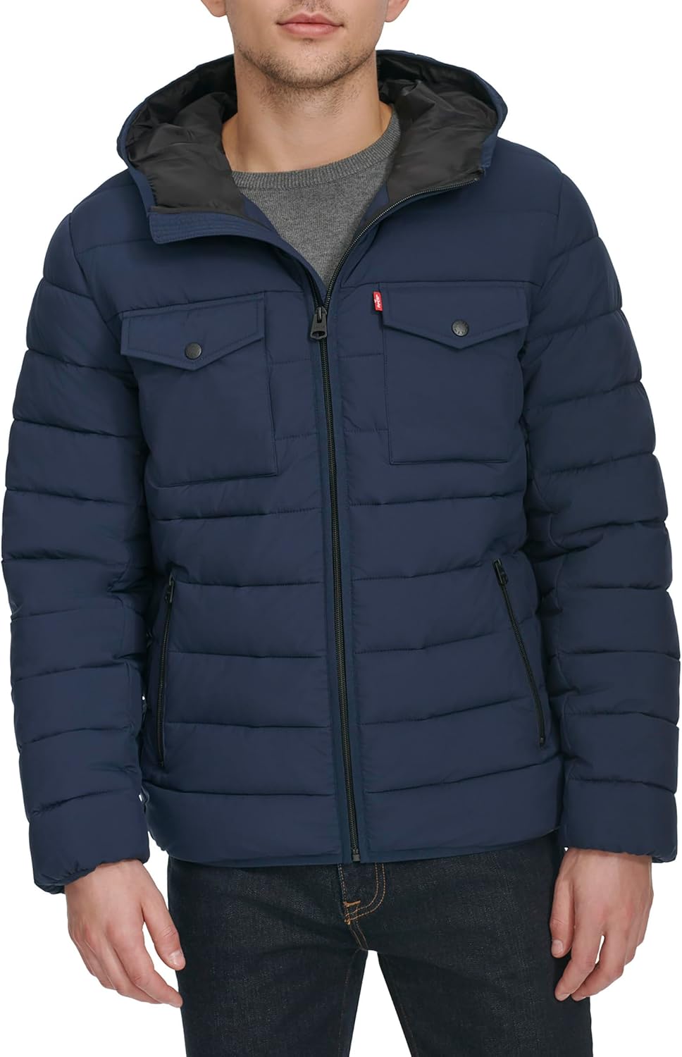 Water Resistant Performance Stretch Hooded Puffer Jacket