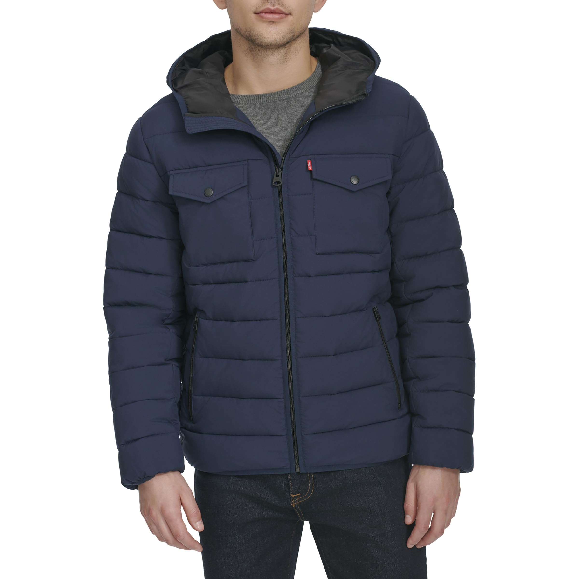 Levi's Men's Water Resistant Hooded Puffer Jacket Coat