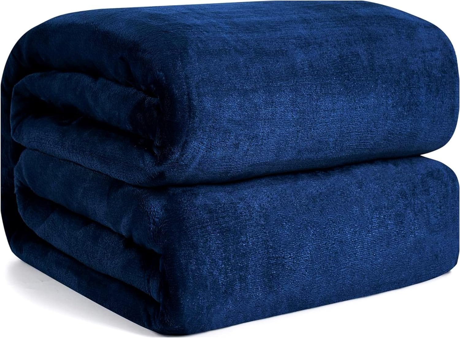 Home In Style 4U Flannel Fleece Blanket Soft Throw Sofa Bed Blankets Bedspread, Plain Navy Single- 130 x 150 cm