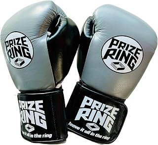 PRIZE RING／プライズリングボクシンググローブ "Professional 5.0" 本革製 10oz,14oz グレー／黒