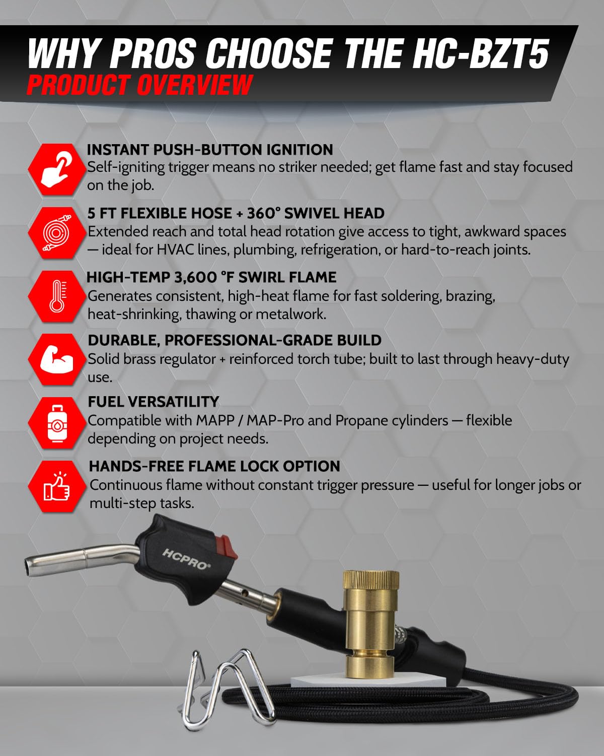MAPP Gas Torch Kit - Soldering, Welding & HVAC Repair -3 MAPP Gas Torch Kit - Soldering, Welding & HVAC Repair -3