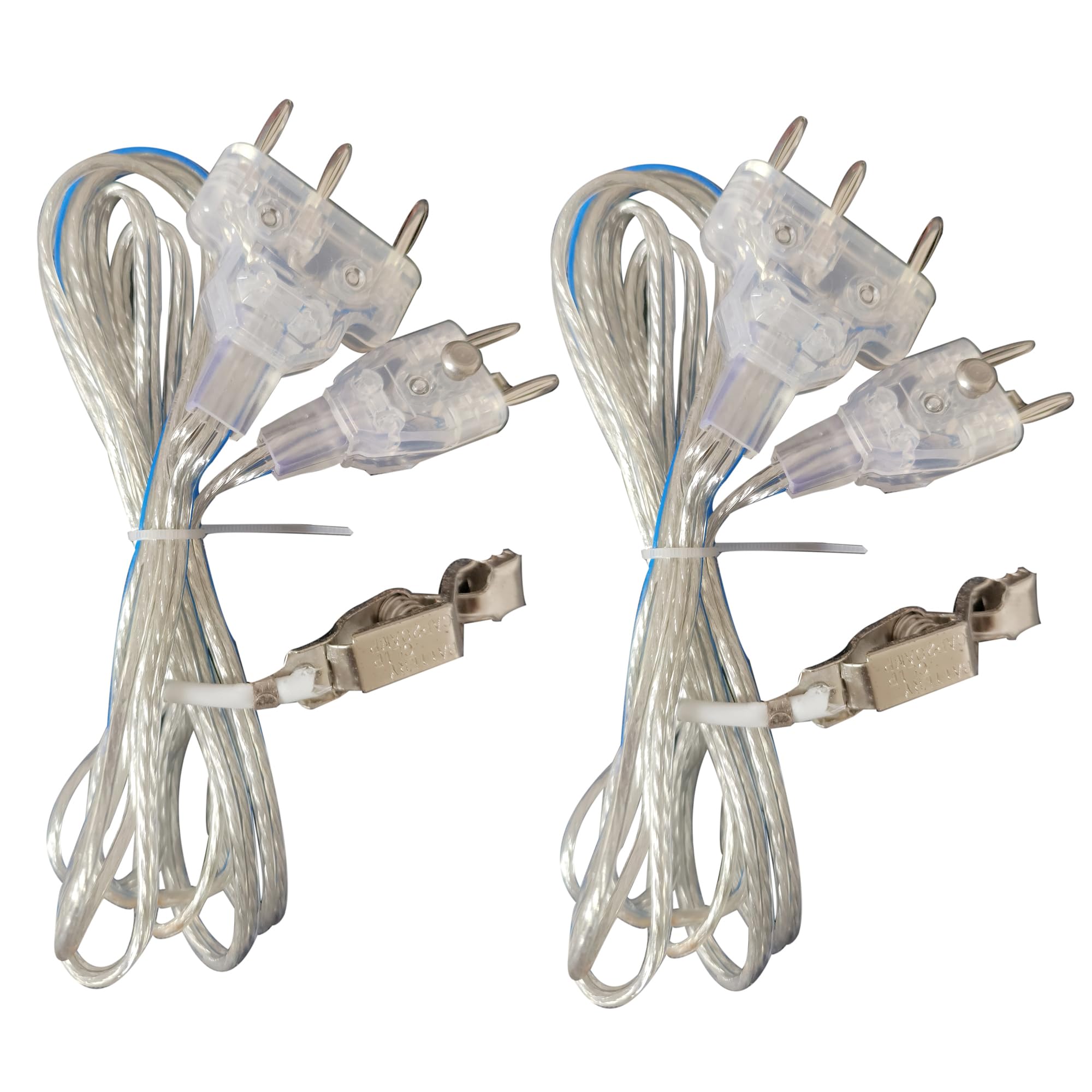 LEONARK Fechten Degen Säbel Florett Körperkabel Maske Kabel Fechtungsdrahtklemme Clip - Zwei-Pin-Stecker/DREI-Pin-Stecker Klarer Draht (Set von 2)