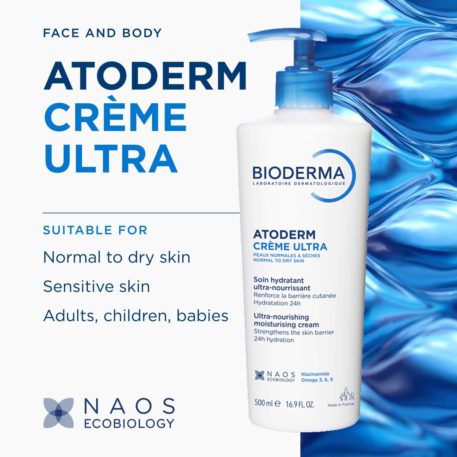 BIODERMA Atoderm Creme Ultra reichhaltige, schützende Körpercreme, 500 ml Kremowa