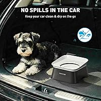 Vista 8 de Tazón de agua antiderrames para perro, 2 L/68 onzas, a prueba de salpicaduras, cuencos para perros de beber lentamente, para viajes en vehículo, sin