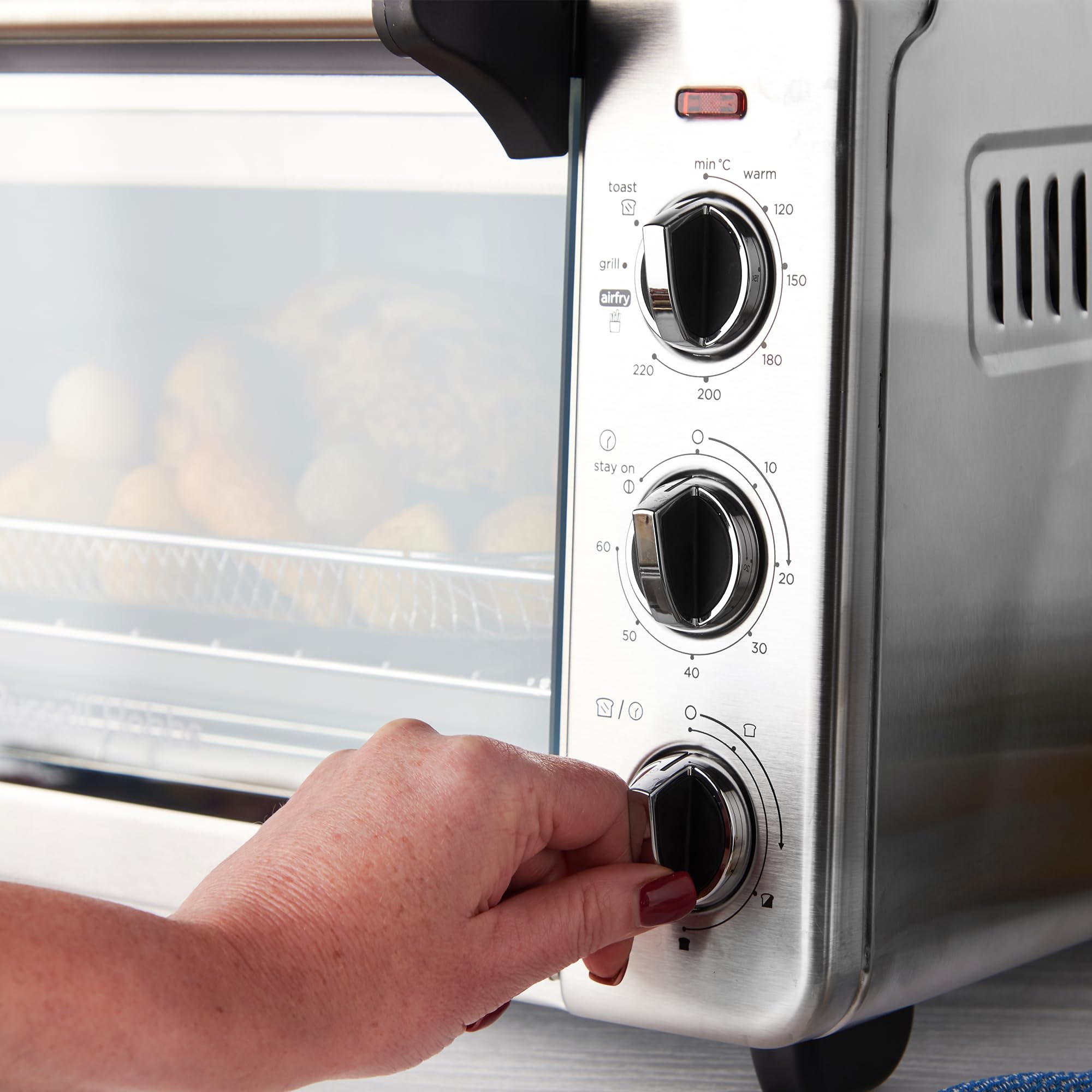 Russell Hobbs Fornetto Elettrico Multifunzione 5-in-1 - Friggitrice ad aria calda, Mini forno, grill, Tostapane, Funzione riscaldamento - 20 l, pizza 30 cm, Cestello, Teglia, Griglia, 26680-56
