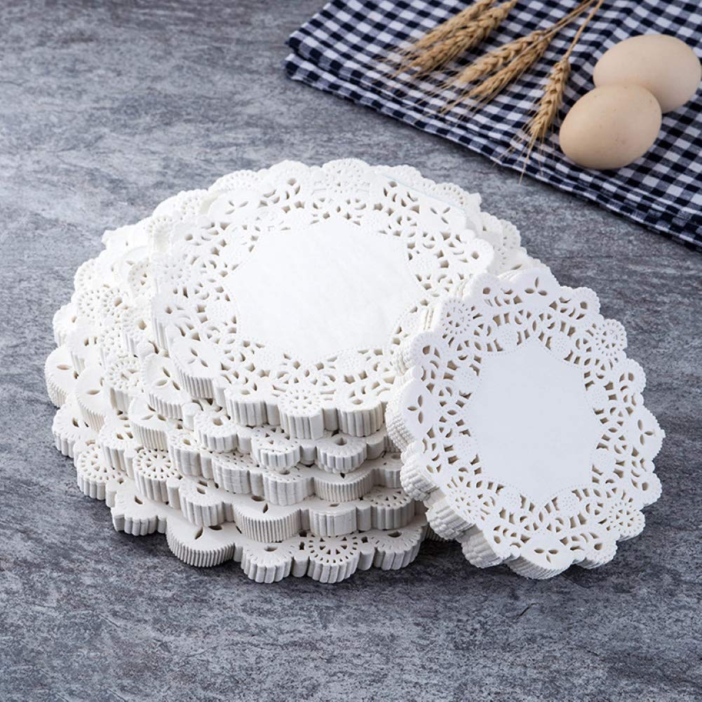100 tovagliette Rotonde in Carta per Torte, pratiche tovagliette per Torte per Feste, Matrimoni, Decorazioni da Forno, Bianco 8,5 Pollici (Bianco 3,5 Pollici)