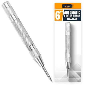 ALBO Automatic Center Punch, 6", Silver, Standard Cap, 1 Pc