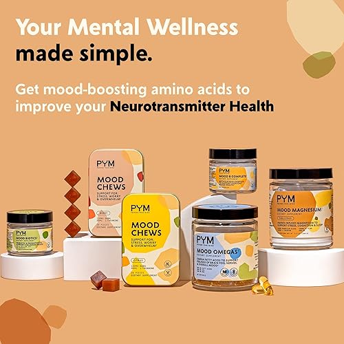 Miniatura 7 de PYM Citrus Mood - Masticables para el estrés, la preocupación y la abrumación, 20 unidades - 130 mg GABA, 90 mg de L-teanina - Vegano, sin OMG, sin