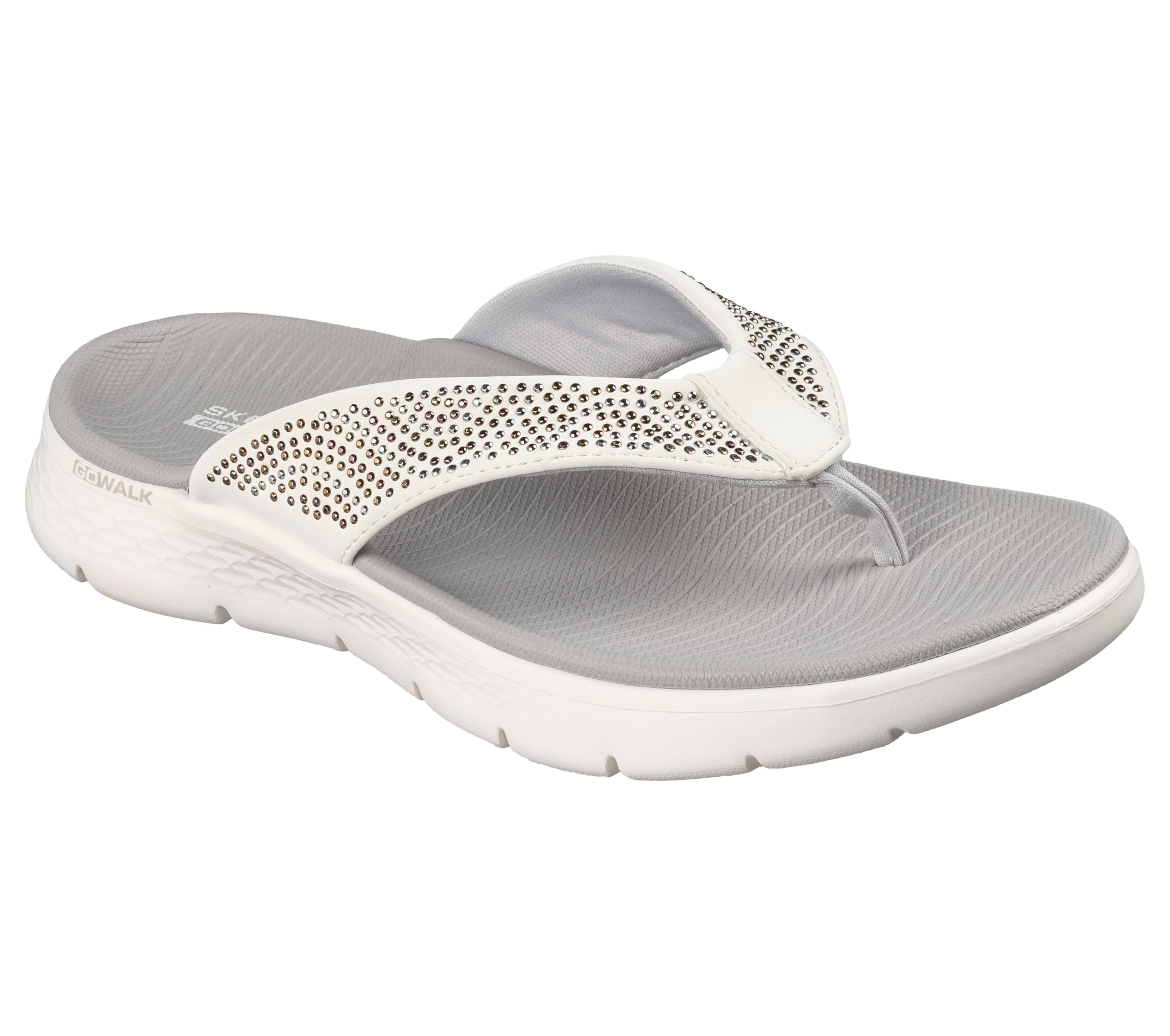 Skechers Beaded 3-Point Sandal for Women - Casual Thong Flip Flops