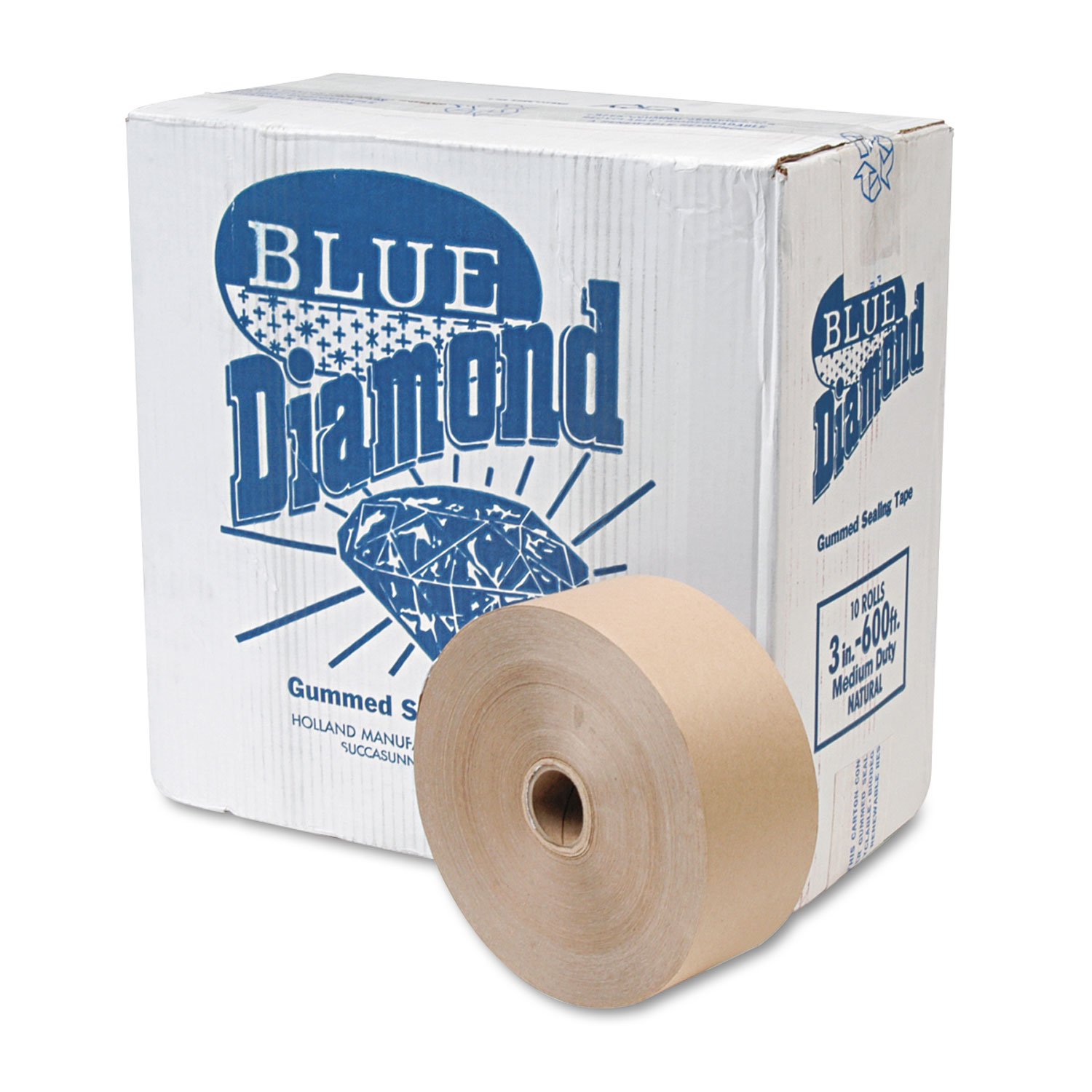 General Supply 2800 Non-Reinforced Kraft Sealing Tape, 3-Inch x 600ft, Brown, 10/Carton