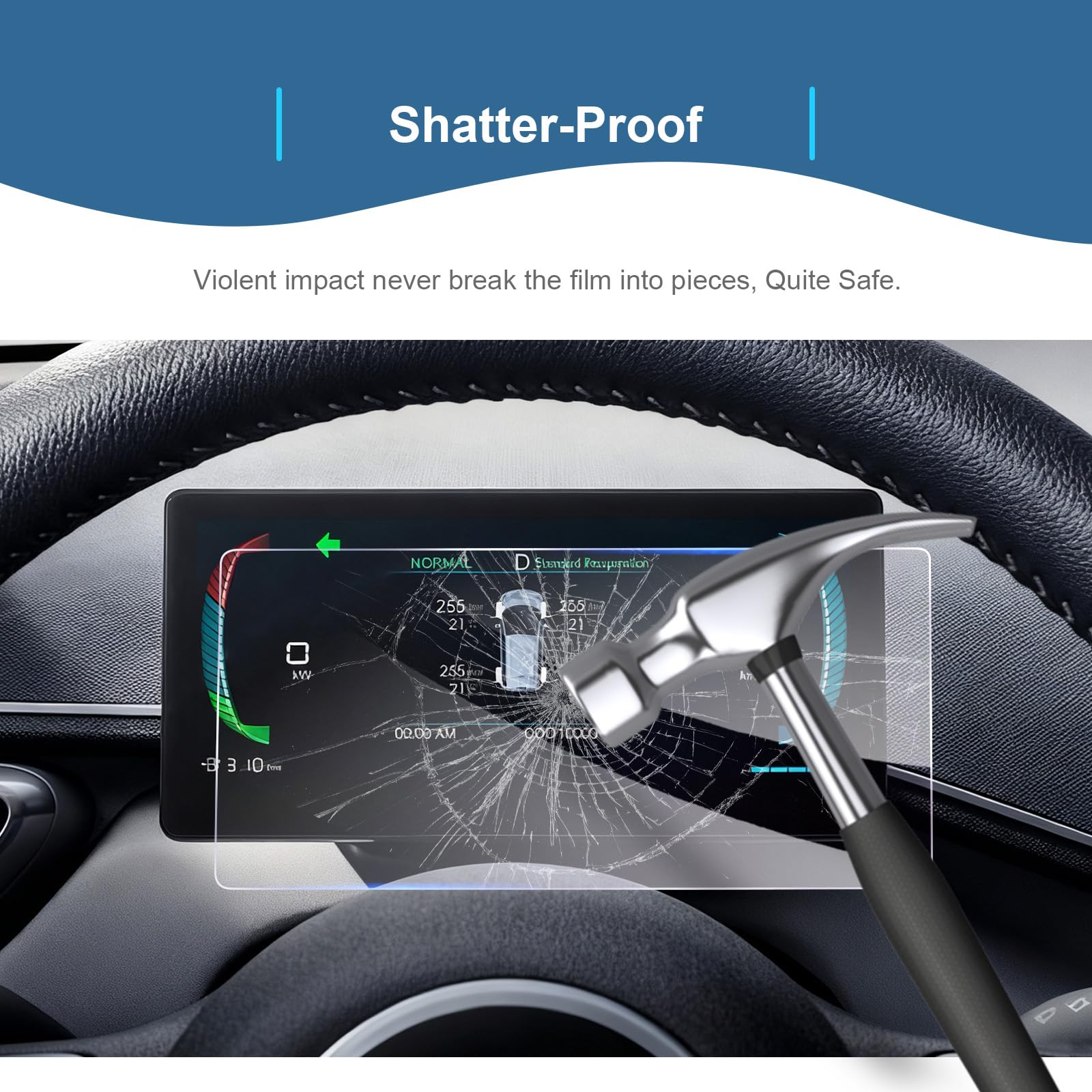 GAFAT Kompatibel mit BYD Dolphin Surf 2025 2026 2027 7 Zoll Virtual Cockpit Schutzfolie, Gehärtetes Glas Displayschutzfolie Für Dolphin Surf 7