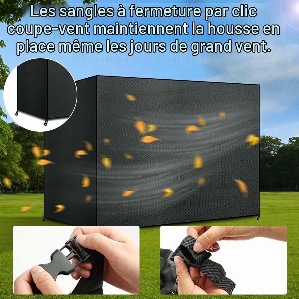 AOOWU Housse de Protection Balancelle de Jardin 3 Places Bâche Étanche 220 * 135 * 170CM, Imperméable et Anti-UV