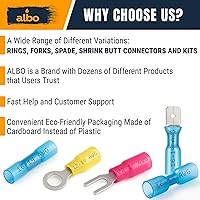 Vista 6 de Kit de 300 conectores de pala termorretráctiles macho y hembra Terminales eléctricos impermeables AWG 22-10, conectores de terminales de cable