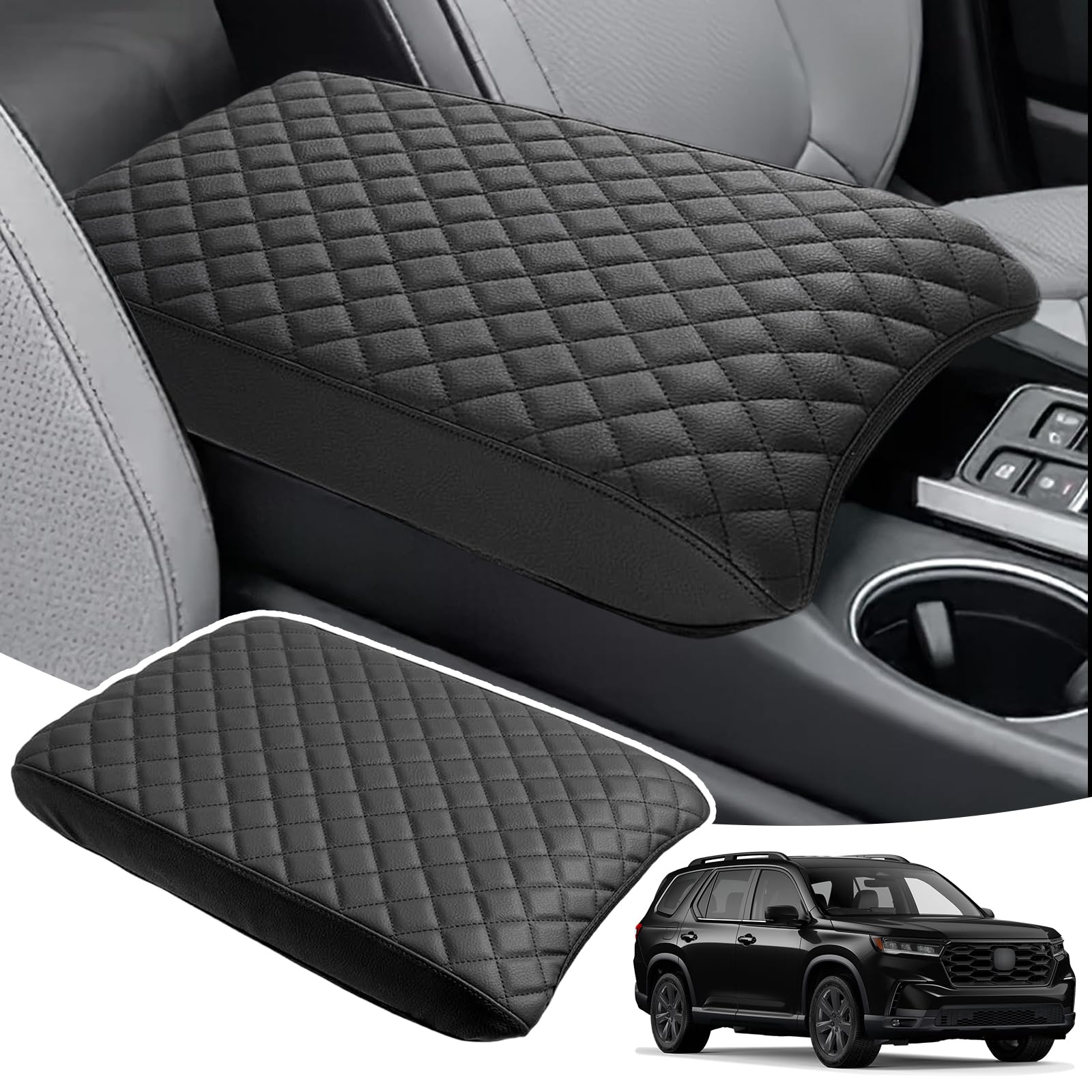 Photo 1 of VTVWNM Center Console Armrest Cover for Honda Pilot 2023 2024 2025 & Ridgeline 2024 2025 & Passport 2024 2025 2026 Fully Covered Anti-Scratch Protector Interior Accessories