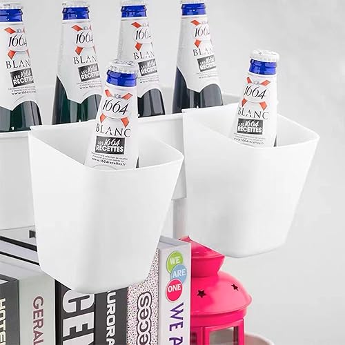 Miniatura 7 de 5 portavasos colgantes para carrito rodante, carrito de almacenamiento, cesta de almacenamiento para cocina, baño, soporte colgante de escritorio,