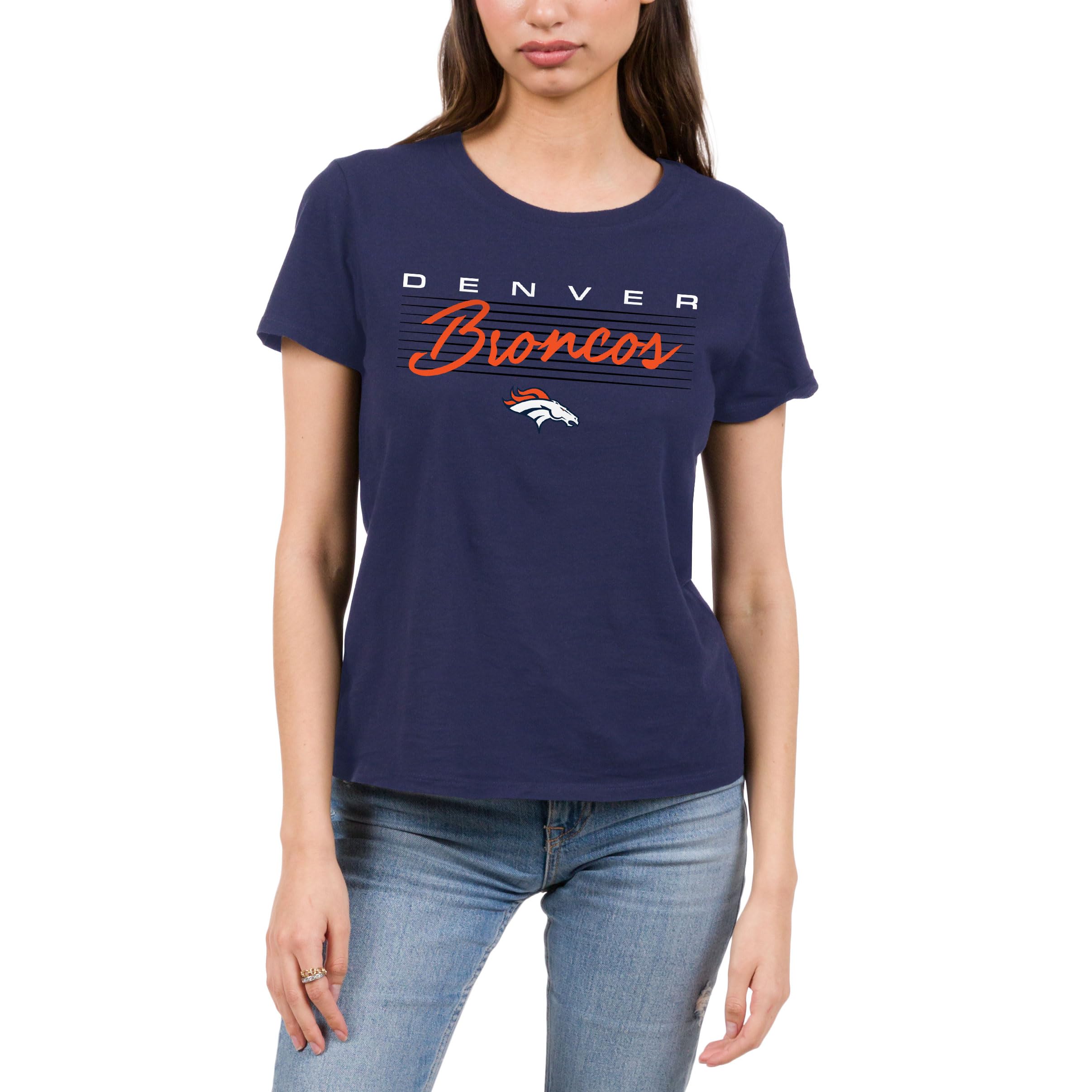NFL Womens X NFL - Retro Script Lines - Officially Licensed Women's Short Sleeve Fan T-Shirt