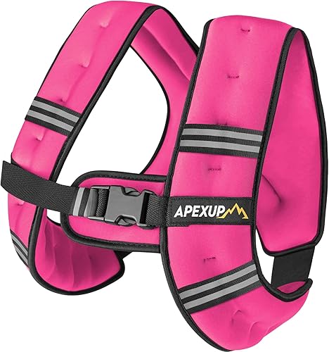 APEXUP - Chaleco con peso de 5, 10, 15, 20, 25 y 30 libras para hombre y mujer, con rayas reflectantes, equipo para entrenamiento de fuerza y correr