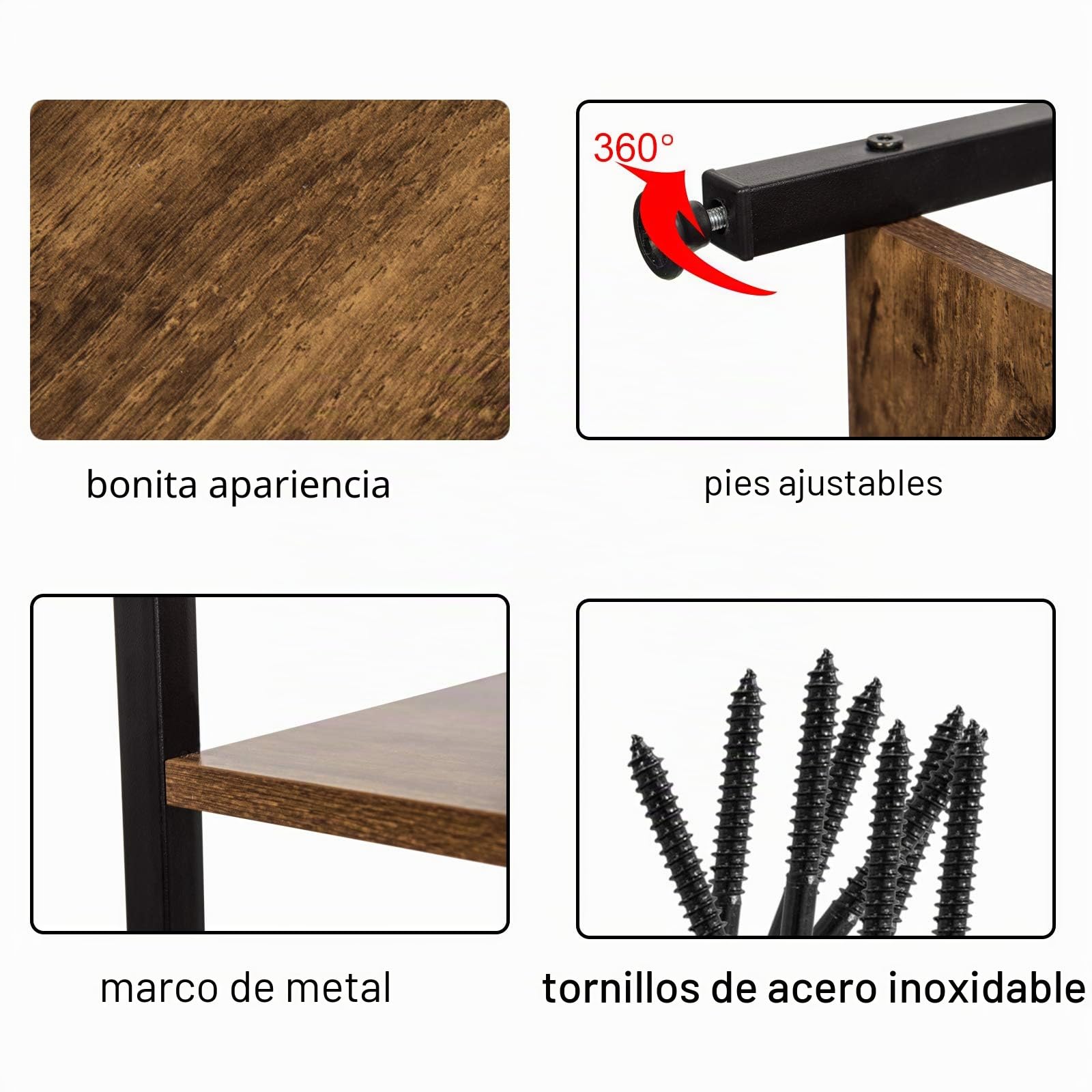 EUGAD Estantería Independiente con Escalera Librería Multifuncional Diseño Industrial con 6 Estantes MDF+Metal 60x28x180cm Vintage 0011ZWJ