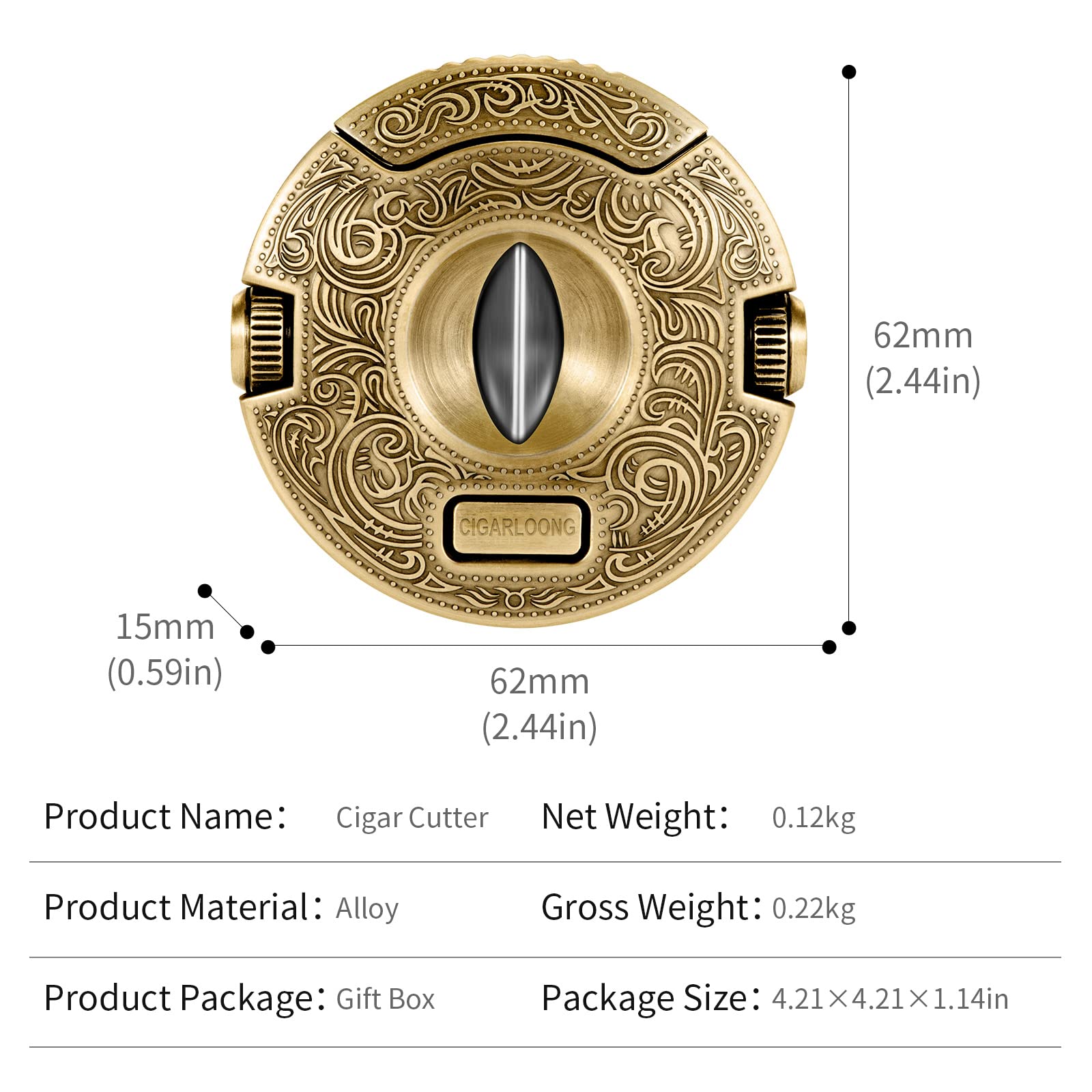 V-Cut Cigar Cutter Sharp Blade Stainless Steel Carved Cigar Guillotine Scissors With Gift Box - Cut Blade Clippers Cigar And Cigar V-Cutter Price
