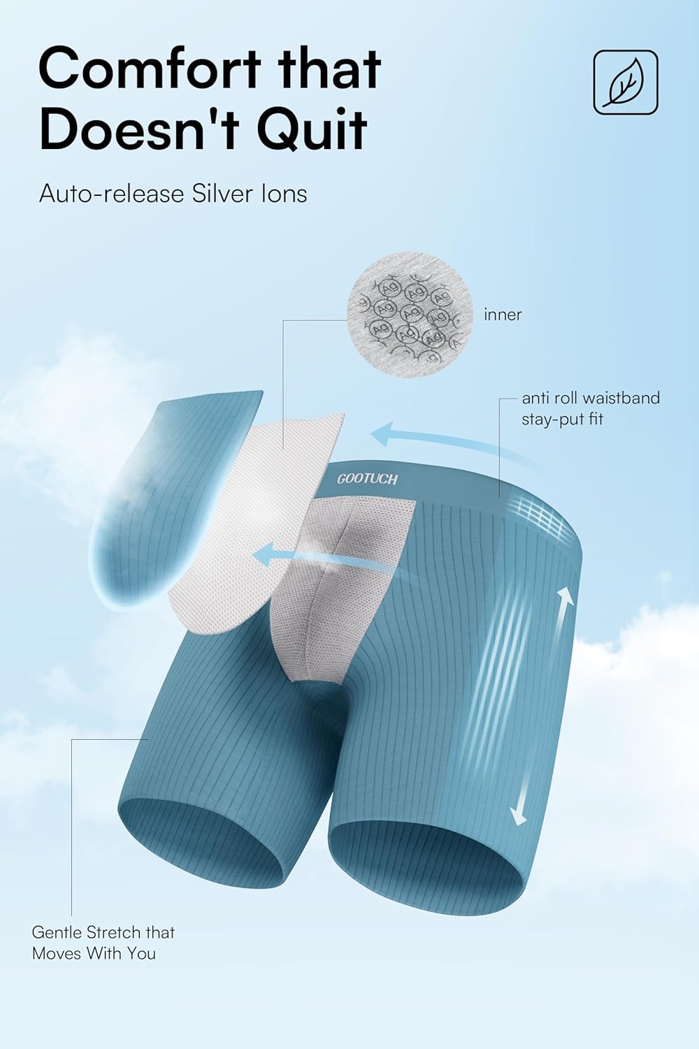 GOOTUCH Men's Modal Breathable Underwear, Moisture Wicking Odor Control Boxer Briefs, Ultra-Soft Stretch Seamless(2&4 pack) - Image 4